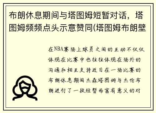 布朗休息期间与塔图姆短暂对话，塔图姆频频点头示意赞同(塔图姆布朗壁纸)